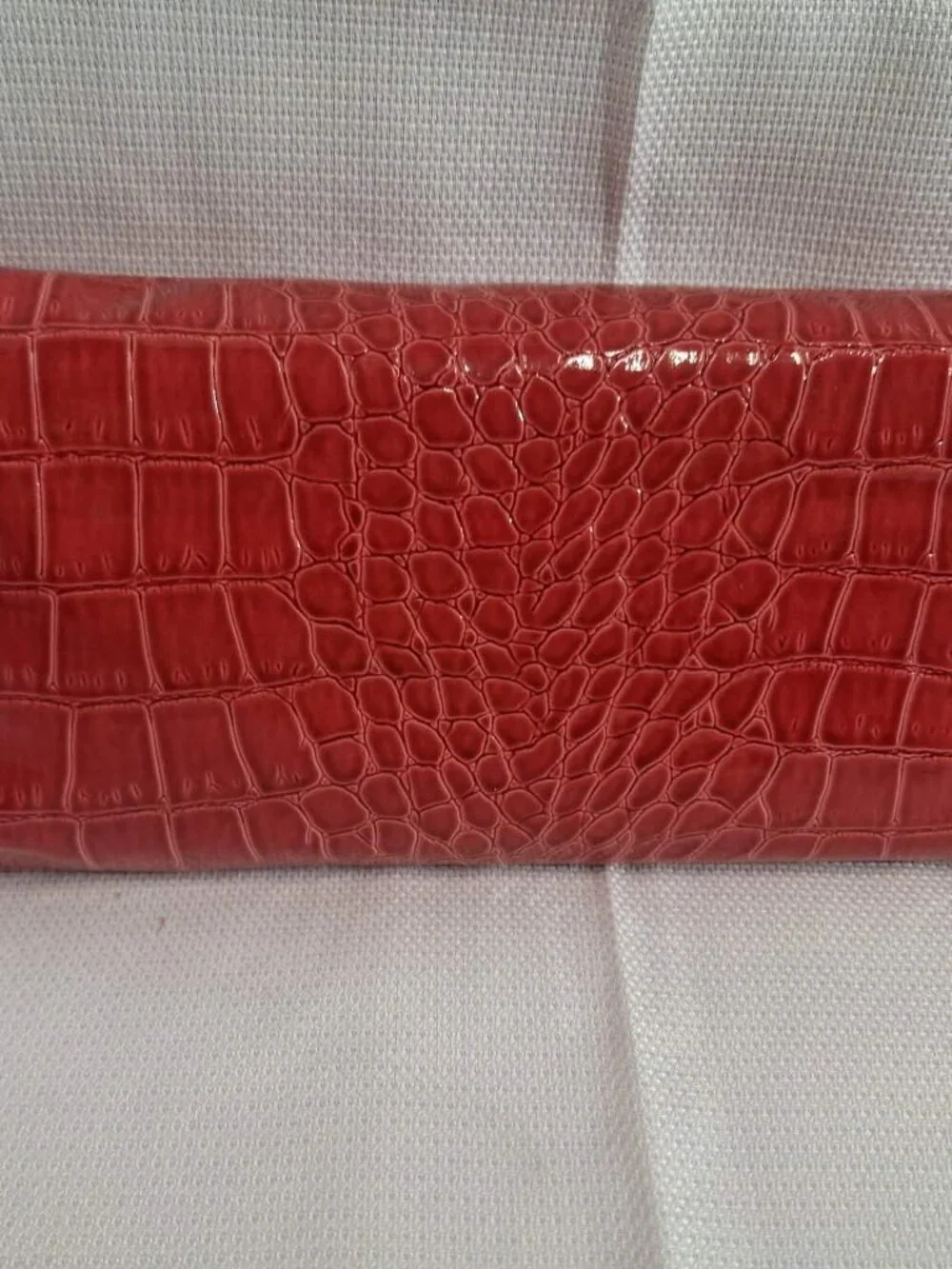 Make-Up Brush Set Faux Leather Red Roll Up Snap Close Case